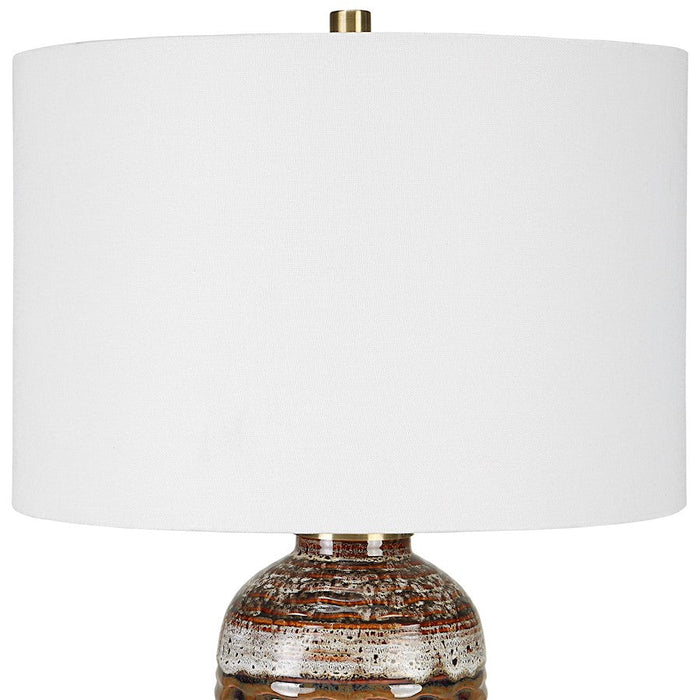 Uttermost Roan 1 Light Artisian Table Lamp, Antique Brass