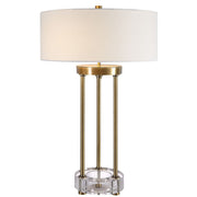 Uttermost Pantheon 2 Light Rod Table Lamp, Antique Brass - 30013-1