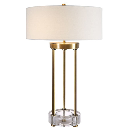 Uttermost Pantheon 2 Light Rod Table Lamp, Antique Brass - 30013-1