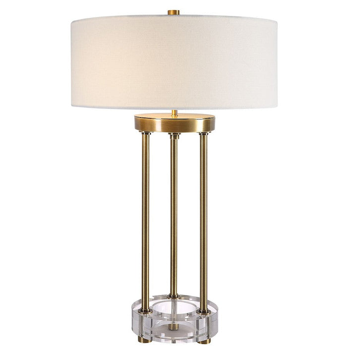 Uttermost Pantheon 2 Light Rod Table Lamp, Antique Brass - 30013-1