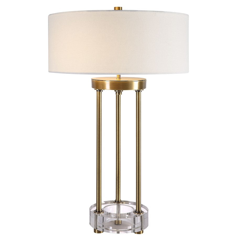 Uttermost Pantheon 2 Light Rod Table Lamp, Antique Brass - 30013-1