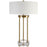 Uttermost Pantheon 2 Light Rod Table Lamp, Antique Brass