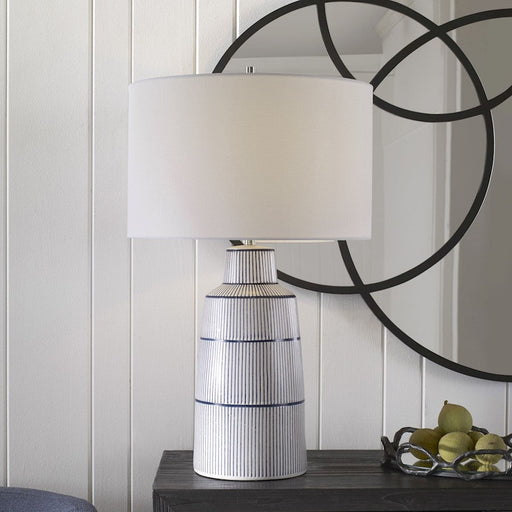 Uttermost Breton Nautical Stripe Table Lamp, White - 30059-1