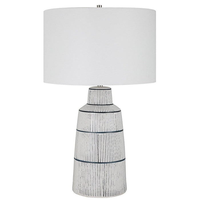 Uttermost Breton Nautical Stripe Table Lamp, White