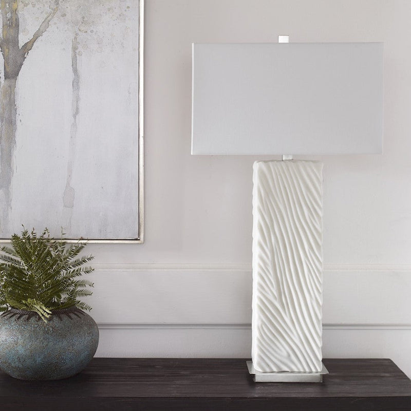 Uttermost Pillar 1 Light Table Lamp, White