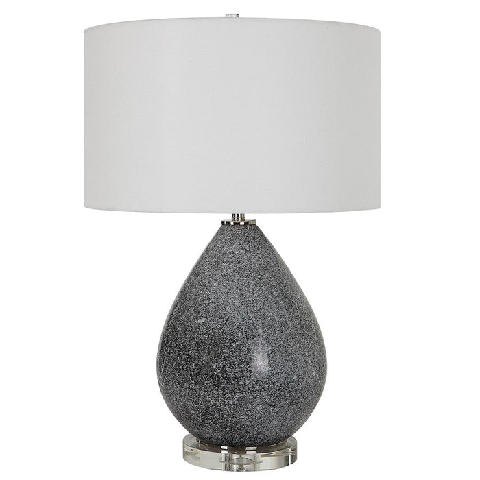 Uttermost Nebula Speckled Glaze Table Lamp, Black/White/Nickel