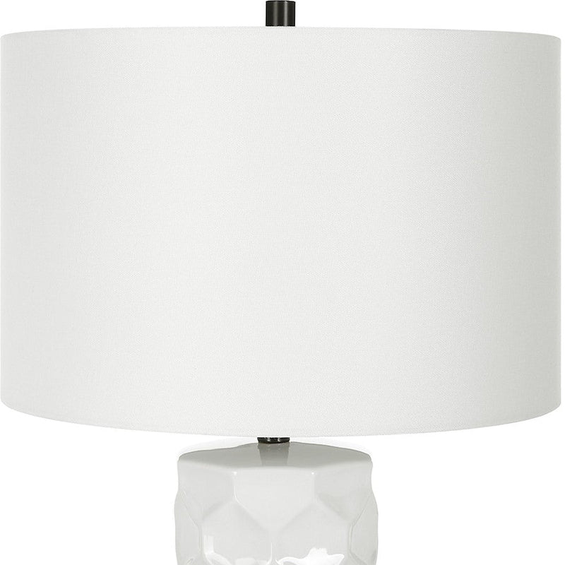 Uttermost Honeycomb White Table Lamp, Satin Black