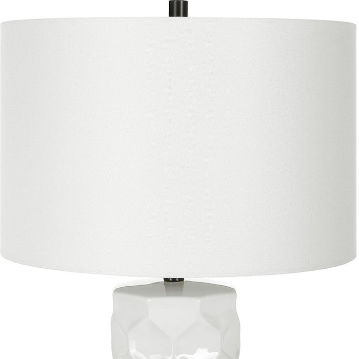 Uttermost Honeycomb White Table Lamp, Satin Black