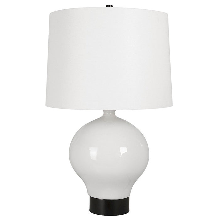 Uttermost Collar Gloss White Table Lamp, Satin Black