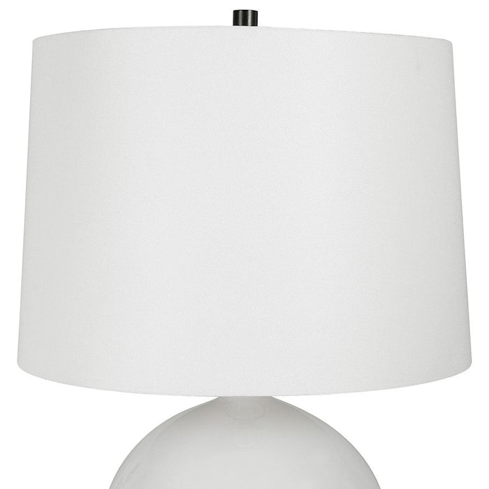 Uttermost Collar Gloss White Table Lamp, Satin Black