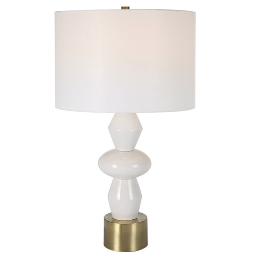 Uttermost Architect White Table Lamp, Antique Brushed Brass - 30185-1