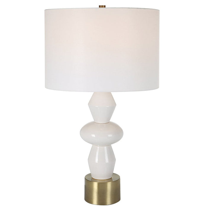 Uttermost Architect White Table Lamp, Antique Brushed Brass - 30185-1