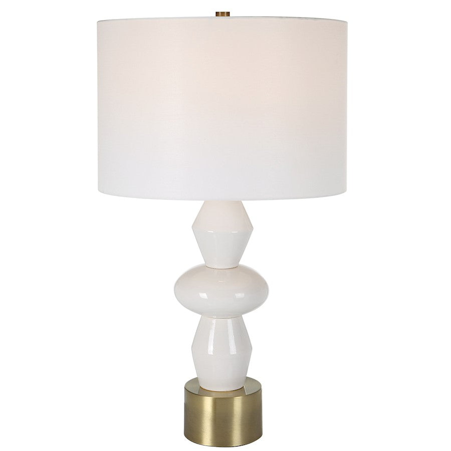 Uttermost Architect White Table Lamp, Antique Brushed Brass - 30185-1