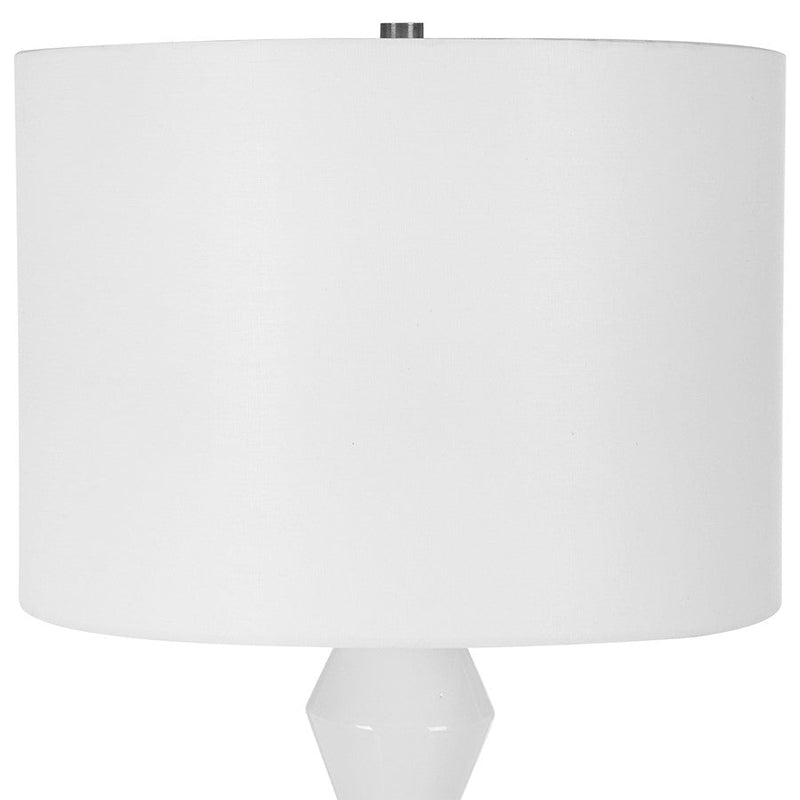 Uttermost Architect White Table Lamp, Antique Brushed Brass