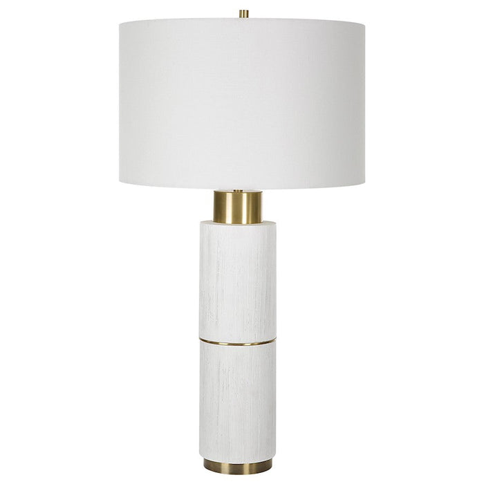 Uttermost Ruse Whitewashed Table Lamp, Brushed Brass