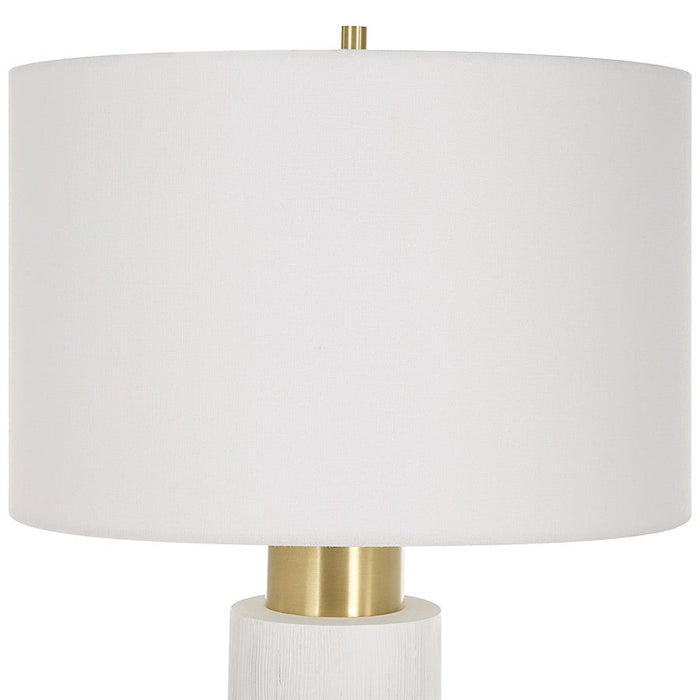 Uttermost Ruse Whitewashed Table Lamp, Brushed Brass