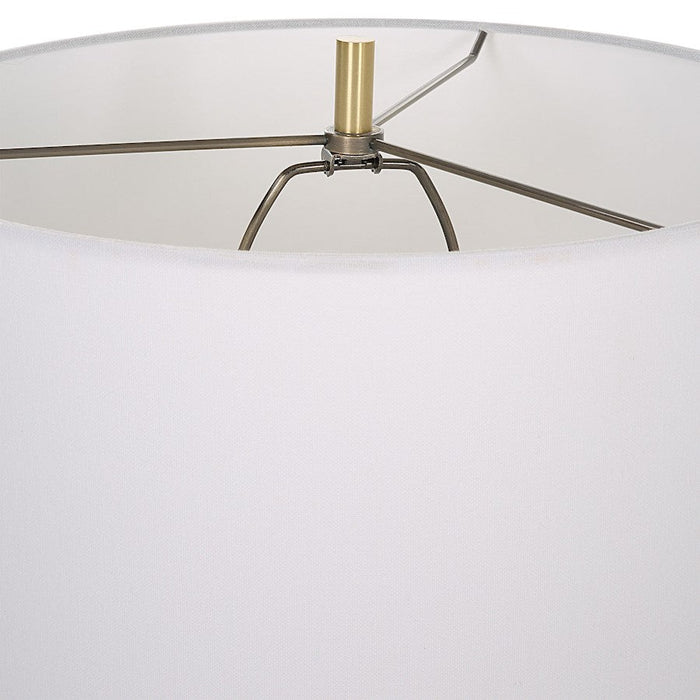 Uttermost Ruse Whitewashed Table Lamp, Brushed Brass