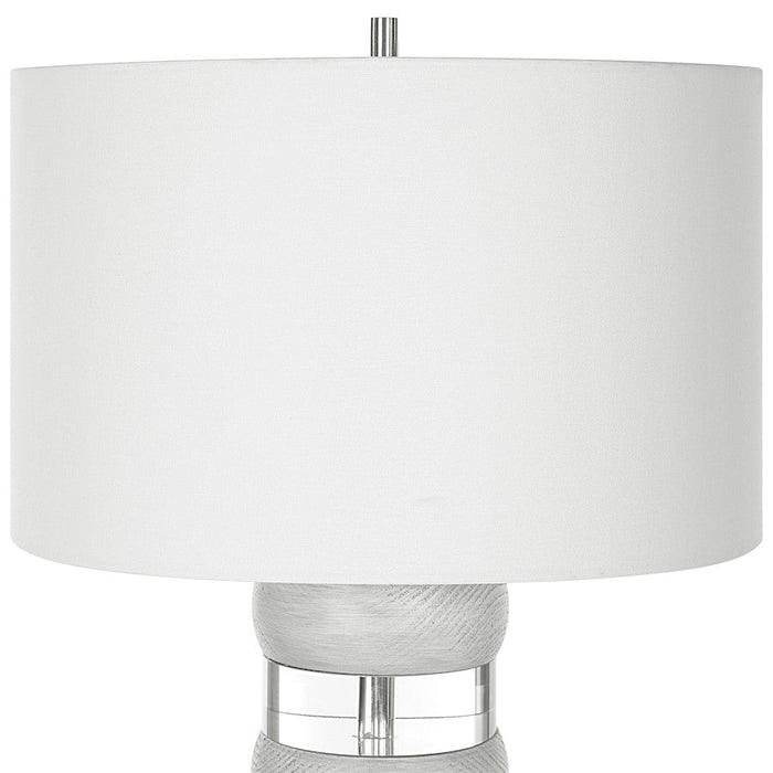 Uttermost Band Together Crystal/Wood Table Lamp, Brushed Nickel