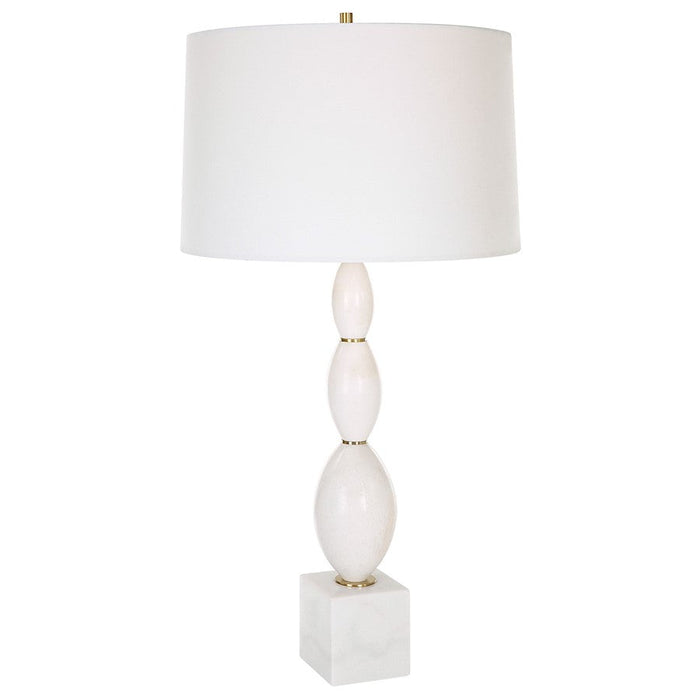 Uttermost Regalia White Marble Table Lamp, Antique Brass - 30197