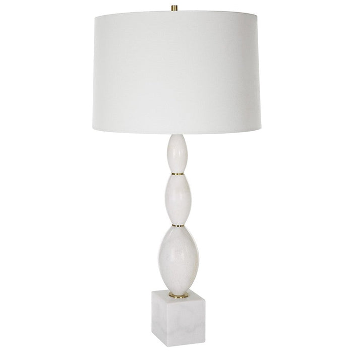 Uttermost Regalia White Marble Table Lamp, Antique Brass