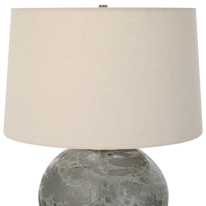 Uttermost Lunia Gray Glass Table Lamp, Antique Brushed Brass