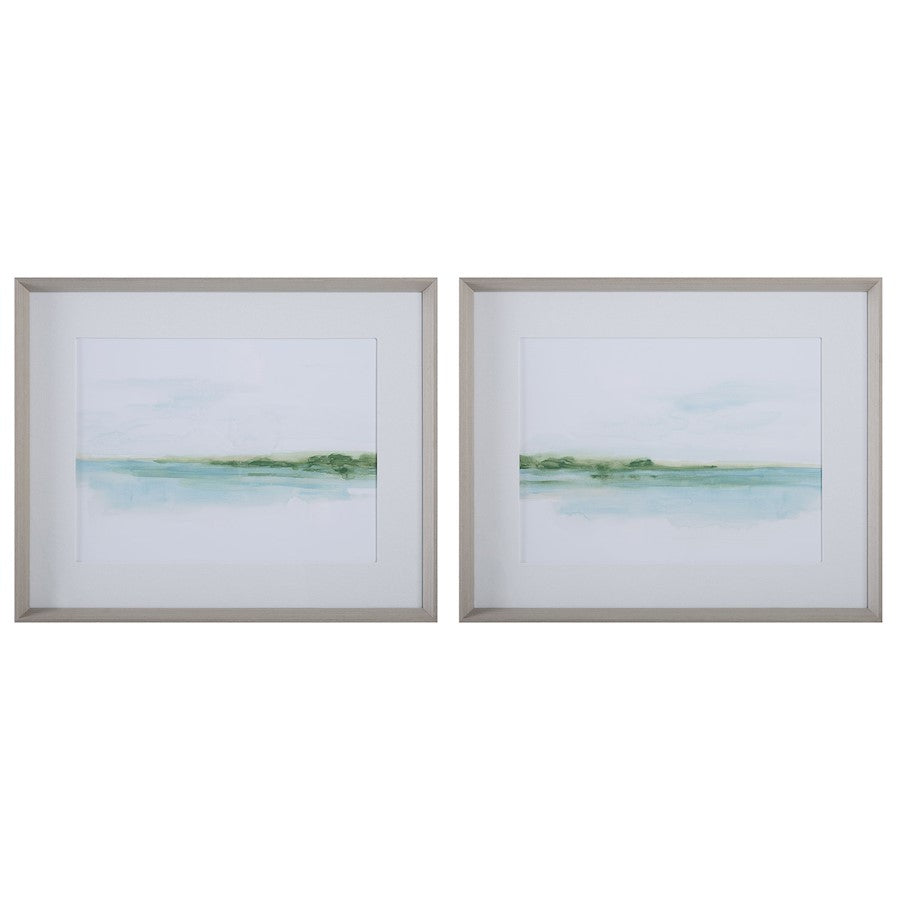 Uttermost Green Ribbon Coast Framed Prints, Set of 2 - 32269