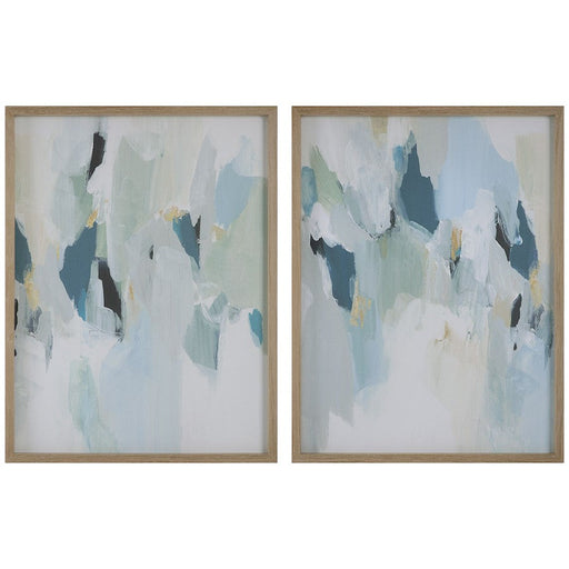 Uttermost Seabreeze Abstract Framed Canvas Prints, Set of 2 - 32282