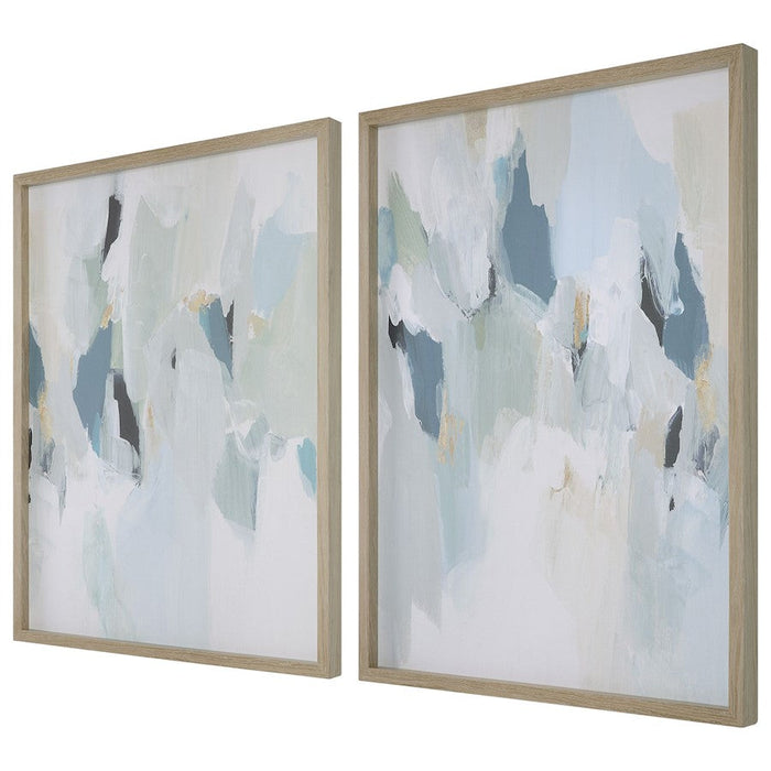 Uttermost Seabreeze Abstract Framed Canvas Prints, Set Of 2