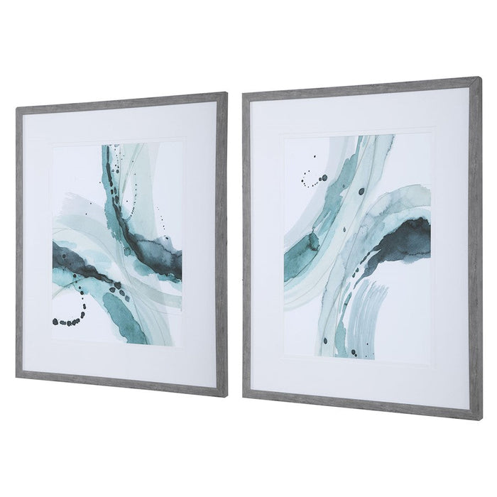 Uttermost Depth Abstract Watercolor Prints, Set of 2