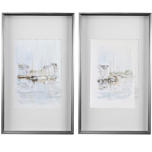 Uttermost New England Port Framed Prints, Set of 2, Brushed Silver - 33714