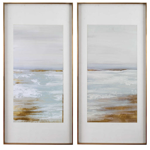 Uttermost Coastline Framed Prints, Set of 2, Light Blue/Gray - 33716