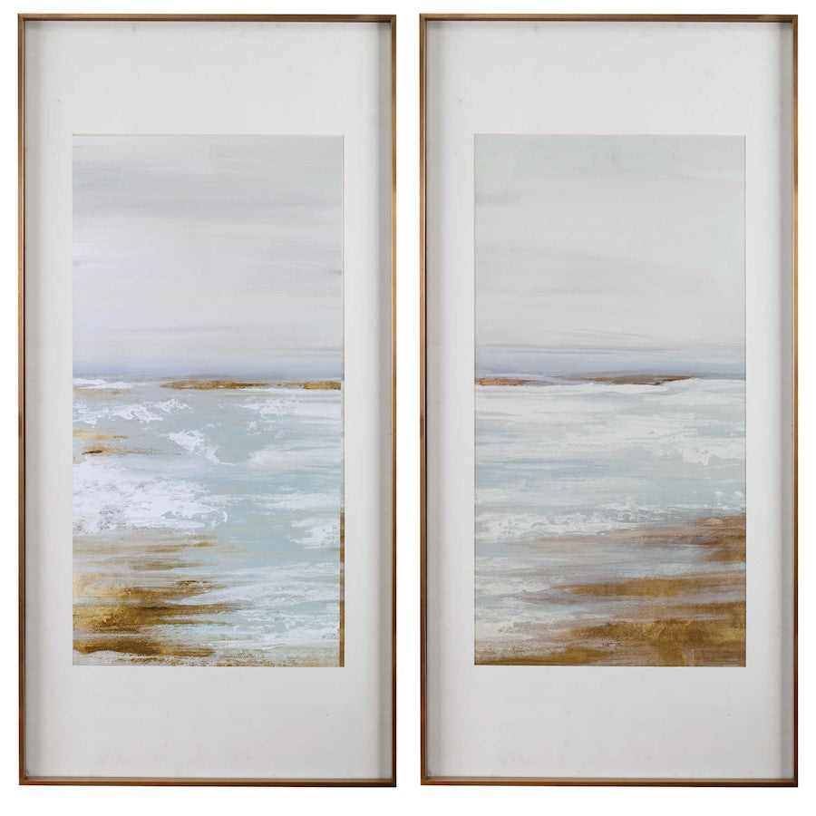 Uttermost Coastline Framed Prints, Set of 2, Light Blue/Gray - 33716