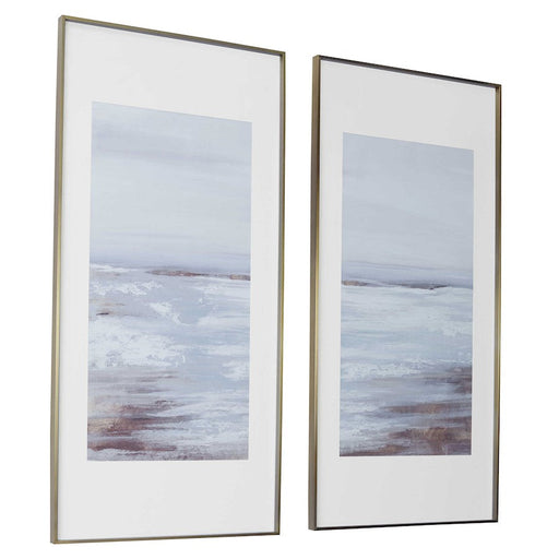 Uttermost Coastline Framed Prints, Set of 2, Light Blue/Gray
