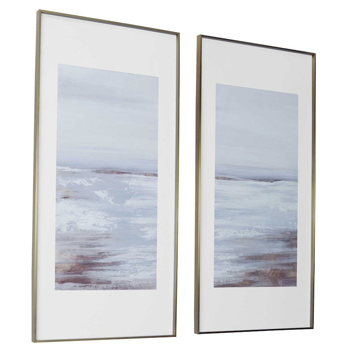 Uttermost Coastline Framed Prints, Set of 2, Light Blue/Gray