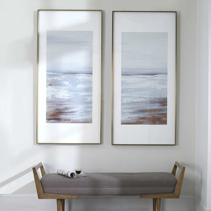 Uttermost Coastline Framed Prints, Set of 2, Light Blue/Gray