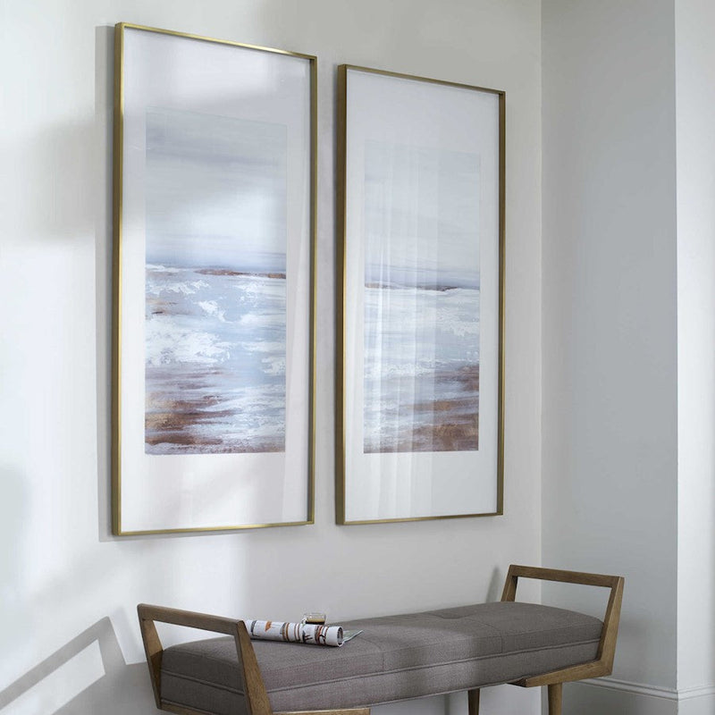 Uttermost Coastline Framed Prints, Set of 2, Light Blue/Gray