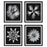 Uttermost Contemporary Floret Framed Prints, Set of 4, Black - 41427