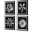 Uttermost Contemporary Floret Framed Prints, Set of 4, Black