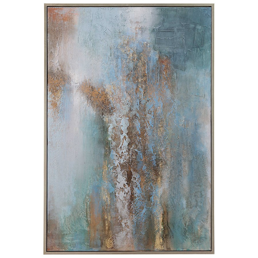 Uttermost Rendezvous Hand Painted Abstract Art, Blue/Orange - 41432