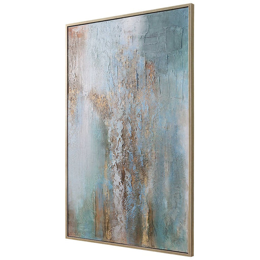 Uttermost Rendezvous Hand Painted Abstract Art, Blue/Orange
