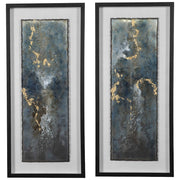Uttermost Glimmering Agate Abstract Prints, Set of 2, Blue/Black - 41434