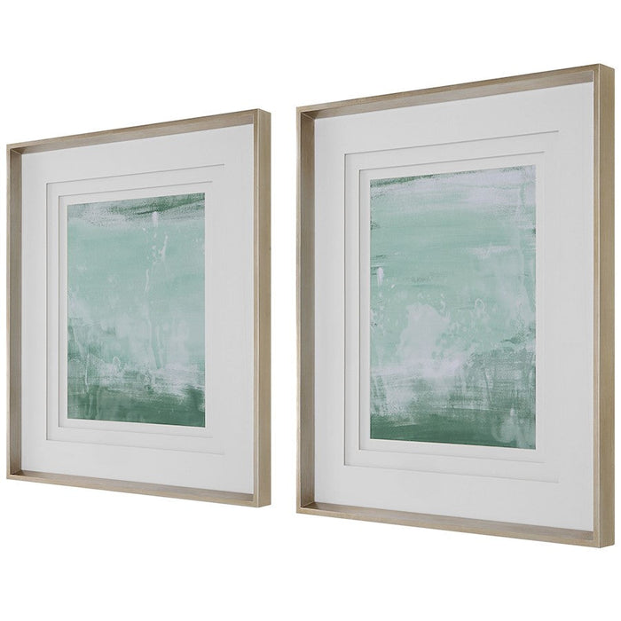 Uttermost Coastal Patina Modern Framed Prints, Set of 2