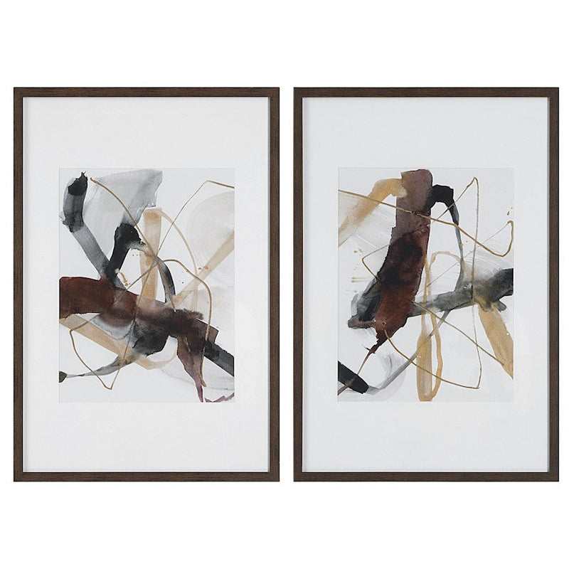 Uttermost Burgundy Interjection Abstract Prints, Set of 2 - 41440