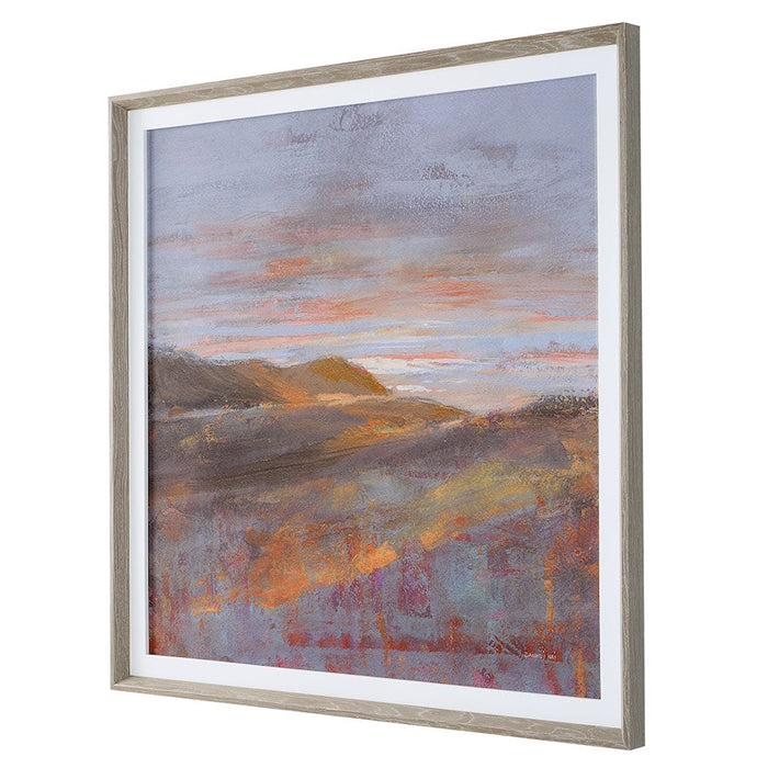 Uttermost Dawn On The Hills Framed Print, Oak