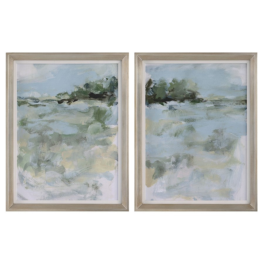 Uttermost Far Away View Framed Prints, Set of 2, Silver - 41454