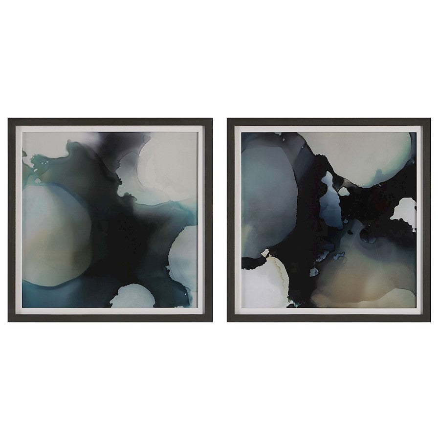 Uttermost Telescopic Abstract Framed Prints, Set of 2, Gray - 41458