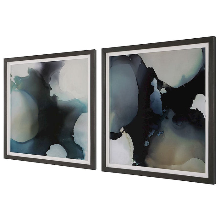 Uttermost Telescopic Abstract Framed Prints, Set Of 2, Gray