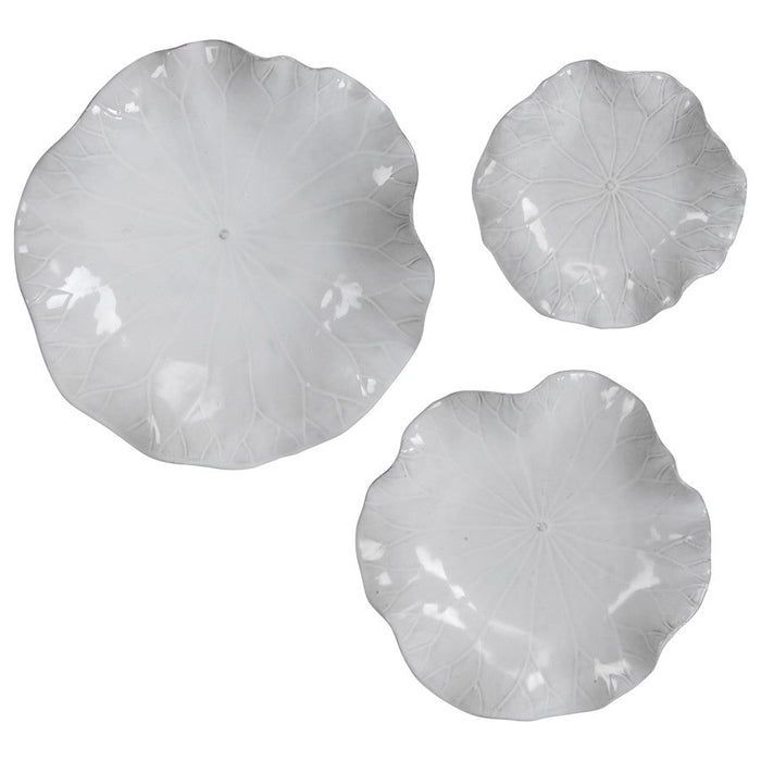 Uttermost Abella Ceramic Wall Decor, Set of 3 in White