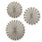 Uttermost Daisies Mirrored Circular Wall Decor, Set of 3, Ash Veneer