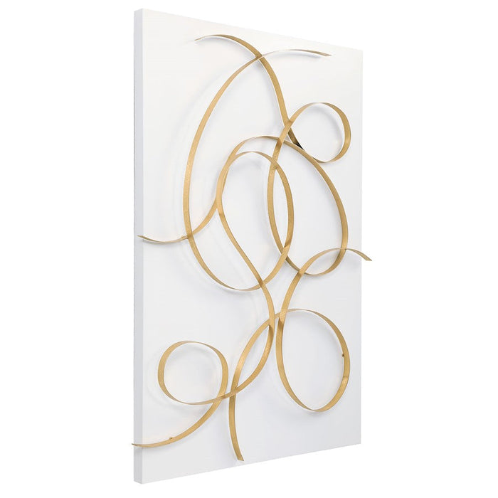 Uttermost Freehand Modern Metal Wall Panel, Classic Brushed Gold